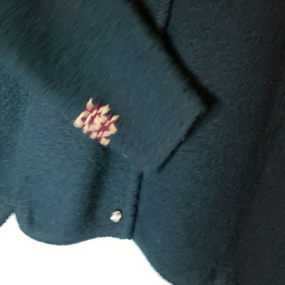 Karen Scott Sweater Womens Button Up Embroidered Wool Cardigan Green Size Medium - Picture 4 of 10